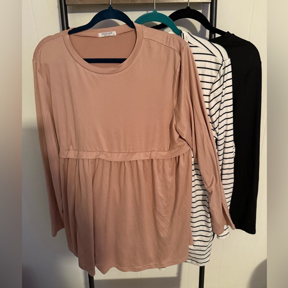 3 Pack Long Sleeve Maternity Tops